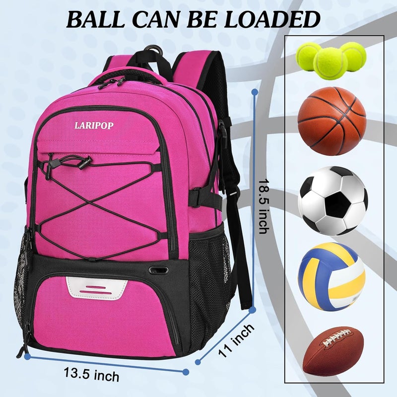 LARIPOP Basketball Backpack, Large Sports Bag with Ball Holder & Shoes Compartment, Basketball Bag for Soccer,Volleyball, - Image 5